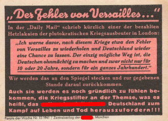 Parole der Woche Nr. 12, "Der Fehler von...