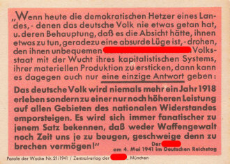 Parole der Woche Nr. 21, "Der Führer am 4. Mai...