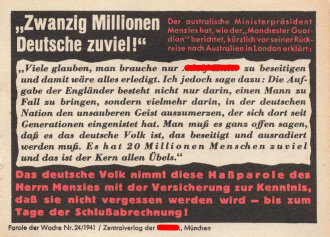 Parole der Woche Nr. 24, "Zwanzig Millionen Deutsche...