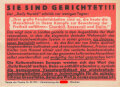 Parole der Woche Nr. 30, "Sie sind gerichtet!!!", Zentralverlag der NSDAP, 7,5 x 10 cm, 1941