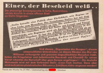 Parole der Woche Nr. 37, "Einer, der Bescheid...