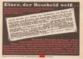 Parole der Woche Nr. 37, "Einer, der Bescheid weiß...", Zentralverlag der NSDAP, 7,5 x 10 cm, 1941