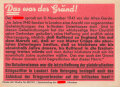 Parole der Woche Nr. 48, "Das war der Grund!", Zentralverlag der NSDAP, 7,5 x 10 cm, 1941