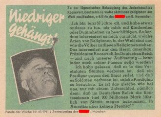Parole der Woche Nr. 49, "Niedriger...