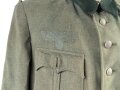 Heer, Feldbluse Modell 1936 für einen Offizier. Stark getragenes Eigentumstück ohne Effekten, ungereinigt