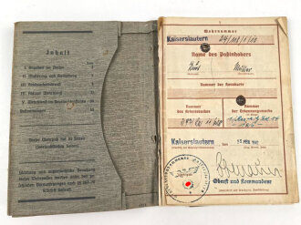 Wehrpaß Heer, eingestellt am 14. Oktober 1942 bei 1. Reserve MG Btl. 14