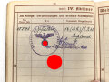 Wehrpaß Heer, eingestellt am 14. Oktober 1942 bei 1. Reserve MG Btl. 14