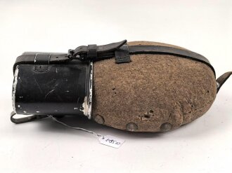 Feldflasche Wehrmacht, HWSD40 gestempelt auf Becher Riemen, Bezug und Flasche