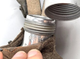 Feldflasche Wehrmacht, Hersteller MKL41, Becher neuzeitlich lackiert