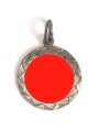 N.S. Sympathieabzeichen, silberner Anhänger mit auf der Spitze stehendem Hakenkreuz, Rückseitig Klebstoffreste, Durchmesser 14mm