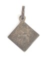N.S. Sympathieabzeichen, silberner Anhänger mit auf der Spitze stehendem Hakenkreuz, 935er Silber, Höhe ohne Öse 17mm