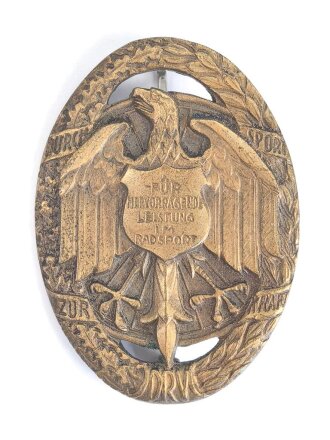 Vereinigung Deutscher Radsport Verbände ( VDRV ), Ehrenzeichen " Für hervorragende Leistung im Radsport " in Bronze. 50mm