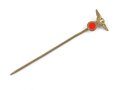 NSDAP Hoheitsabzeichen, Flügelspannweite 11mm, an langer Nadel, versilberung fehlt