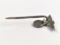 NSDAP Hoheitsabzeichen, Flügelspannweite 13mm, an kurzer Nadel, Rückseitig Klebstoffreste