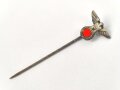 NSDAP Hoheitsabzeichen, Flügelspannweite 15mm, an langer Nadel, Rückseitig Klebstoffreste