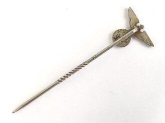NSDAP Hoheitsabzeichen, Flügelspannweite 14mm, an langer Nadel, Rückseitig Klebstoffreste