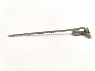 NSDAP Hoheitsabzeichen, Flügelspannweite 14mm, an langer Nadel, Rückseitig Klebstoffreste