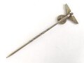 NSDAP Hoheitsabzeichen, Flügelspannweite 14mm, an langer Nadel, Rückseitig Klebstoffreste