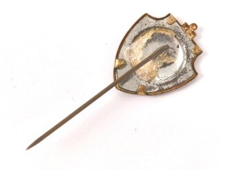 Sympatisantenabzeichen der Sozialdemokratischen Partei Deutschlands SPD.  Rosa Luxemburg, Höhe 21mm, Rückseitig Klebstoffreste