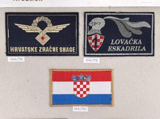 Kroatien, Sammlung Abzeichen Luftwaffe, auf Karton geklebt