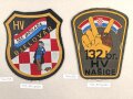 Kroatien, Sammlung Ärmelabzeichen, auf Karton getackert