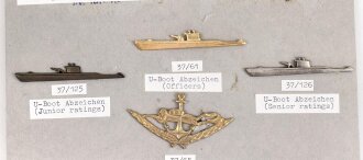 Griechenland, Sammlung Abzeichen Marine, auf Karton getackert