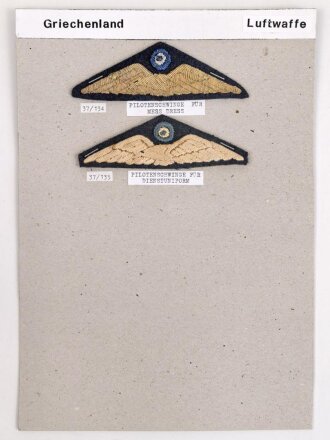 Griechenland, Sammlung Abzeichen Luftwaffe, auf Karton...
