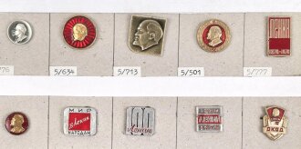 UDSSR, Sammlung Abzeichen, auf Karton geklebt