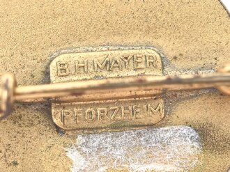 Emailliertes Abzeichen " S.C.S. Gau 4 Hoher Schwarzwald, Dem Sieger" Durchmesser 24mm