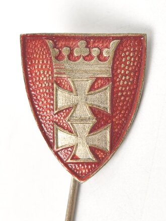 Danzig, Stadtwappen als Anstecknadel. lackierte...