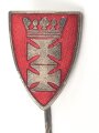 Danzig, Stadtwappen als Anstecknadel. emaillierte Ausführung 17mm