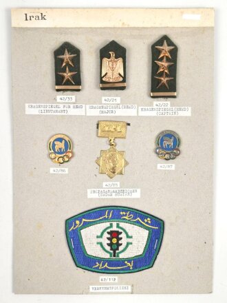 Irak, Sammlung Abzeichen Kragenspiegel, Olympia und...