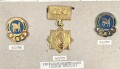 Irak, Sammlung Abzeichen Kragenspiegel, Olympia und Polizei, auf Karton getackert
