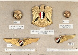 Irak, Sammlung Abzeichen, auf Karton befestigt