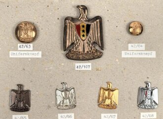 Irak, Sammlung Abzeichen, auf Karton befestigt