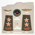 Nepal, Sammlung Abzeichen Rotes Kreuz, auf Karton getackert