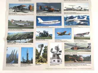 Bundeswehr,  Plakat "Luftfahrzeuge und Waffensysteme der Luftwaffe", Maße: 59 x 84 cm