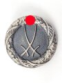 NSDAP Gau Sachsen Erinnerungsabzeichen für die Teilnehmer des Marsches der Politischen Leiter zum Reichsparteitag 1937 Steckabzeichen, Aluminium getönt, Durchmesser 29mm