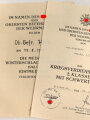 Zwei Verleihungsurkunden für einen Sanitäts Obergefreiten bei San . Kp. 1/260