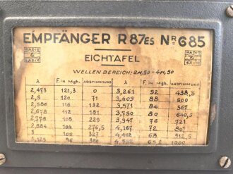 Luftwaffe UKW Empfänger S.A.D.I.R. Appareil Type R87, Serie C . Französische Fertigung für die Luftwaffe um den Mangel an UKW Empfängern zu beseitigen da der Empfänger E53 "Ulm" noch nicht fertiggestellt war. Funktion nicht geprüft, selten