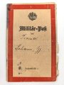 Militärpaß eines Pionier, Diensteintritt am 1.6.1917 beim Rekruten Depot Kraftfahr Ersatz Abteilung  2 Nürnberg. Bis Kriegsende dort verblieben. Dazu sein Führerschein