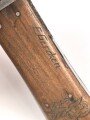 Fallschirmjäger Kappmesser 1.Modell. Hersteller Paul Weyersberg Solingen. Seltenes Stück mit beidseitig eingeritzten Abzeichen und Trägernamen.
