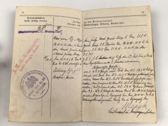 Militärpaß eines Musketier, Diensteintritt am 15.10.1905 bei Infanterie Regiment Nr. 22