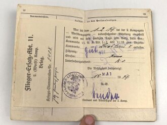 Militärpaß eines Musketier, Diensteintritt am 15.10.1905 bei Infanterie Regiment Nr. 22