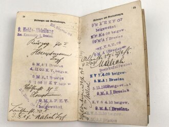 Militärpaß eines Musketier, Diensteintritt am 15.10.1905 bei Infanterie Regiment Nr. 22
