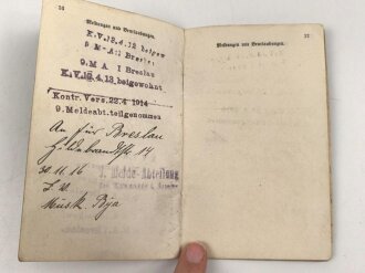 Militärpaß eines Musketier, Diensteintritt am 15.10.1905 bei Infanterie Regiment Nr. 22