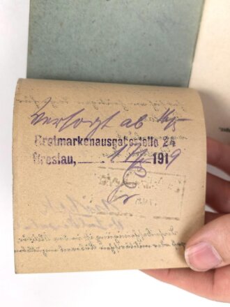 Militärpaß eines Musketier, Diensteintritt am 15.10.1905 bei Infanterie Regiment Nr. 22