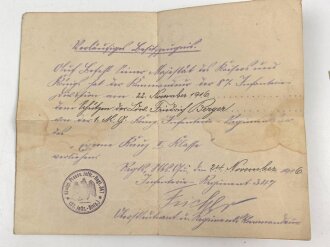 Militärpaß eines Musketier, Diensteintritt am 15.10.1905 bei Infanterie Regiment Nr. 22