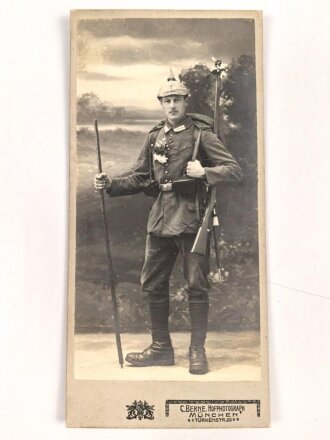 1. Weltkrieg , Ausmarschfoto eines Telegraphen 8 x 17cm