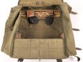 Tornister Wehrmacht eines Angehörigen Panzer Jäger Abteilung 13. Getragenes Stück mit Reichsbetriebsnummer